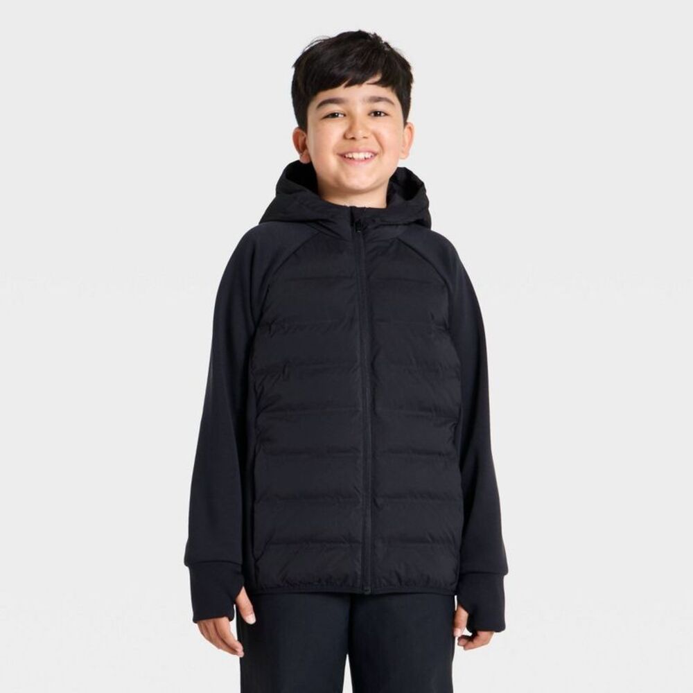 Boys' Spacer Hybrid Quilted Jacket - All In Motion Black XXL